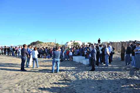 Inizio del rilascio in mare